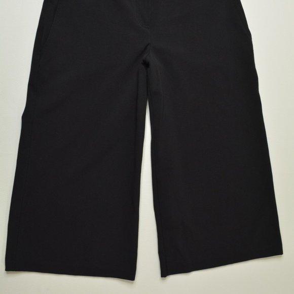 BYERWEAR Sz 7 Juniors BLACK Culotte WIDE Leg CROPPED Stretch MID Rise Dress Pant - Picture 2 of 6